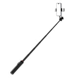Selfie-stick WC12YDS 1,3-meters teleskopisk stativ af aluminiumlegering med dobbelt lampe og telefonholder - sort