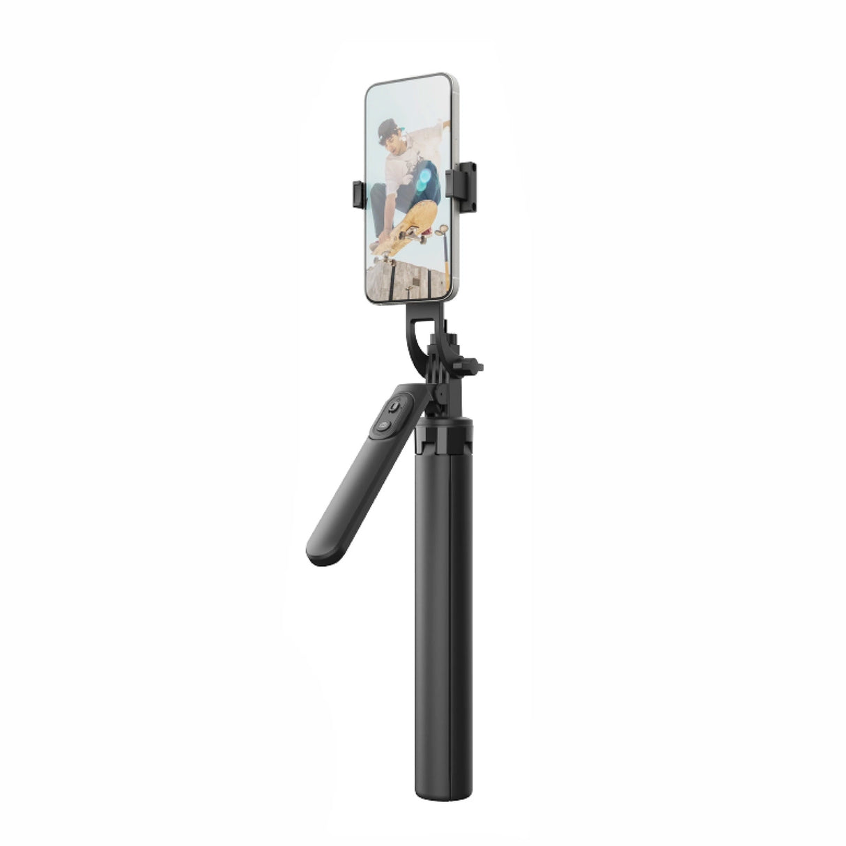 Selfie-stick WH181-Y1S 1,75 m teleskopisk stativ af aluminiumlegering med telefonholder - sort