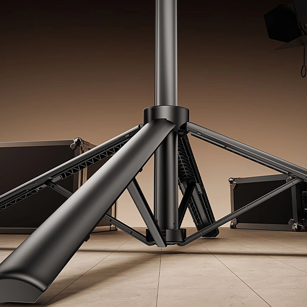 Selfie-stick WH181D-Y1S 1,75 m teleskopisk stativ af aluminiumlegering med dobbelt lampe og telefonholder - sort