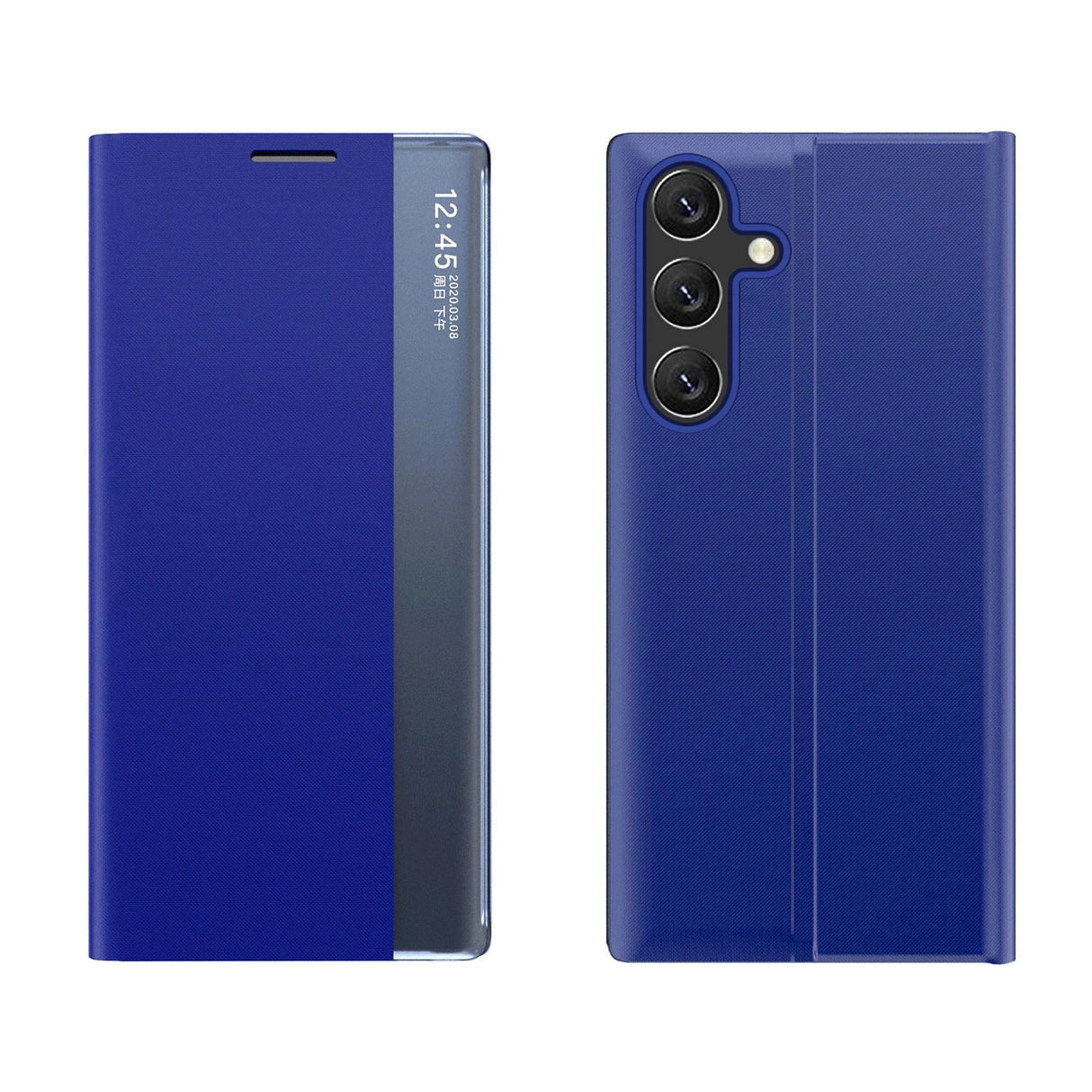 Ny Sleep View Case med flap og stand til Samsung Galaxy A55 - blå