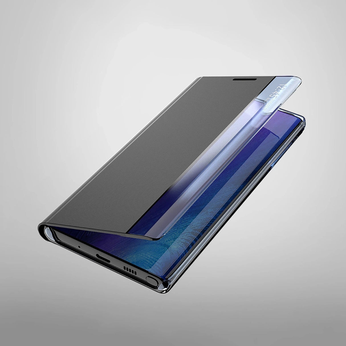 Ny Sleep View Case med flap og stand til Samsung Galaxy A55 - blå