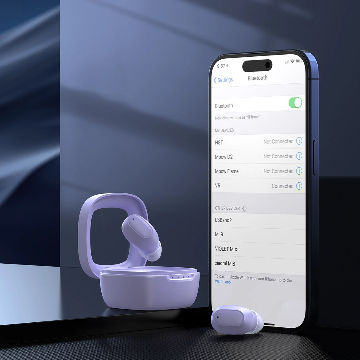 Choetech MEMS trådløse TWS Bluetooth 5.3 hovedtelefoner - lilla