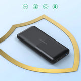 Powerbank Choetech B654 10000mAh 22.5W USB-A / USB-C / micro USB med indbygget USB-C / Lightning kabel - sort