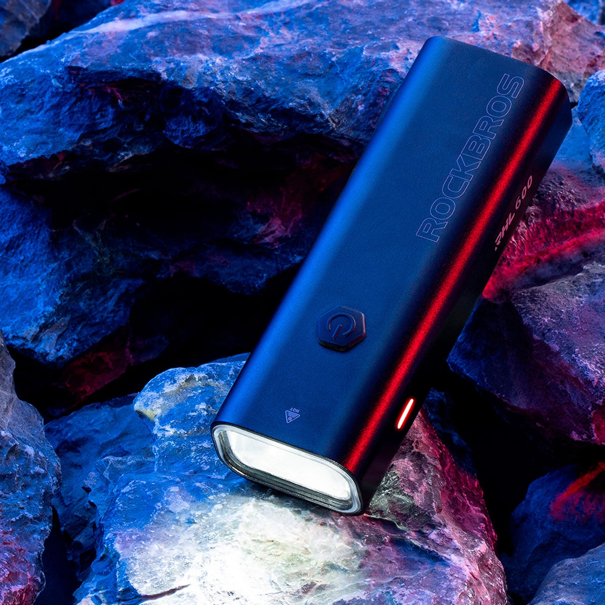 Rockbros RHL600 forhjulslys 600lm 2600mAh IPX6 - sort