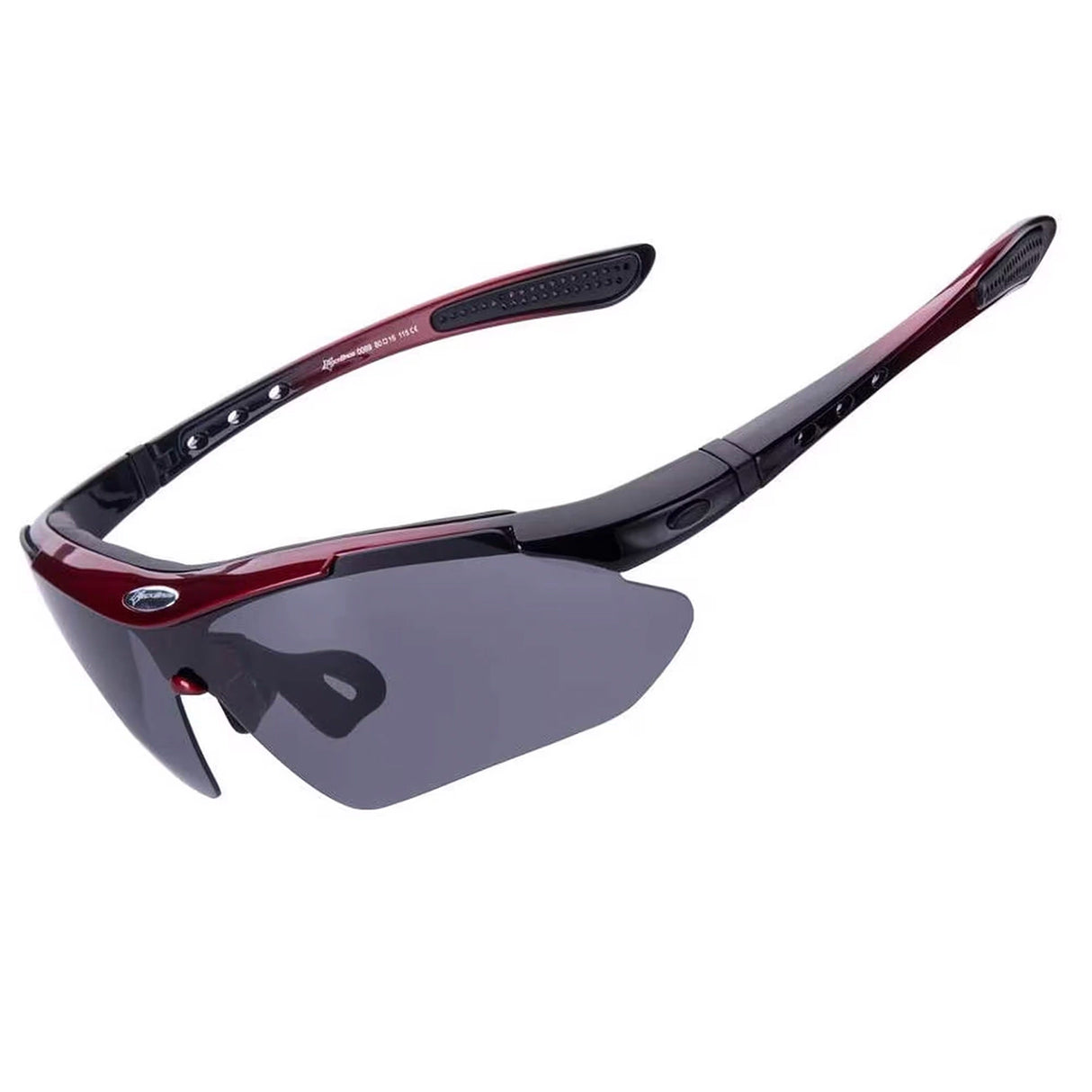 Rockbros 10001 polariserende cykelbriller - sort og rød