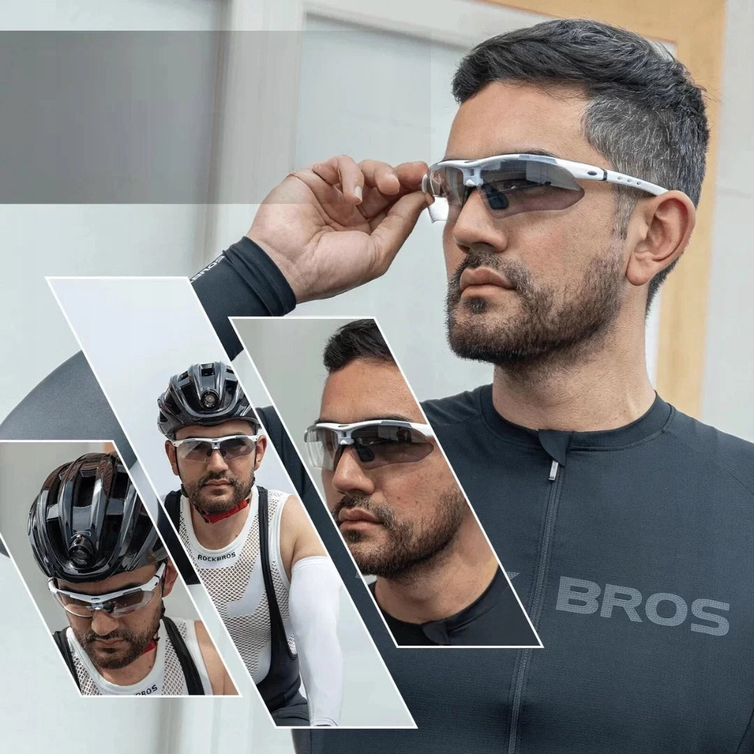 Rockbros 10002 polariserende cykelbriller - hvid