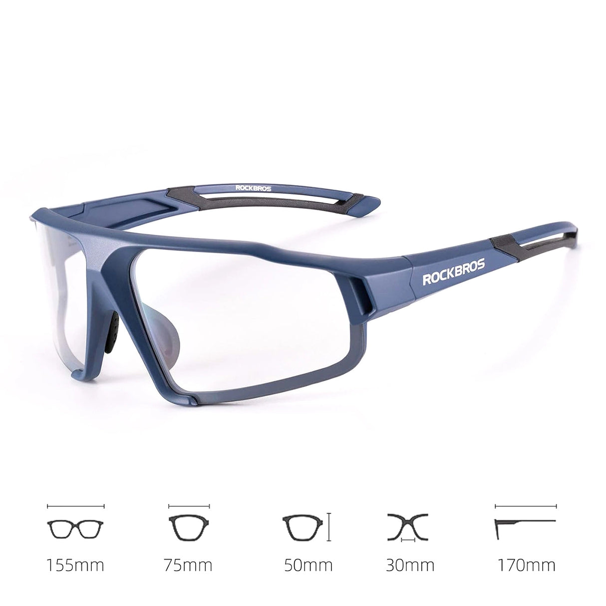 Rockbros SP216BL fotokromiske UV400 cykelbriller - blå