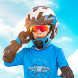 Rockbros 14110009003 polariserede cykelbriller til børn 8-14 år - grøn og hvid