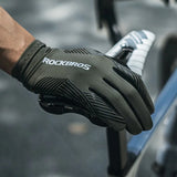 Rockbros 16110006003 støddæmpende cykelhandsker størrelse L - grøn og sort