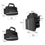 Rockbros A6-03BK bicycle bag for trunk 35 l with fold-out pockets - black
