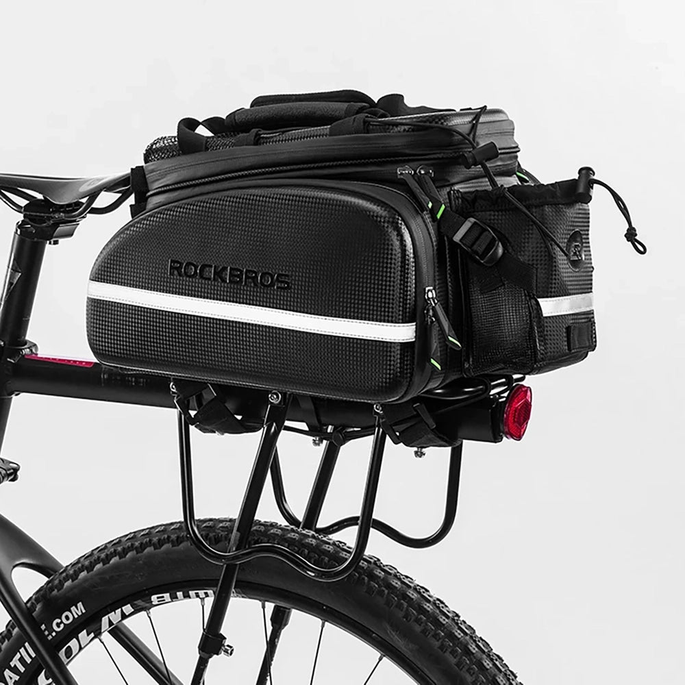Rockbros A6-6 bicycle bag for trunk, 35 l, with fold-out pockets - black