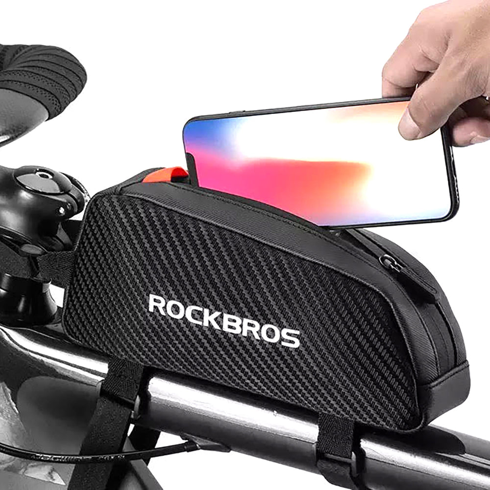 Rockbros 039BK cykelrammesæk 1 l med fletning - sort