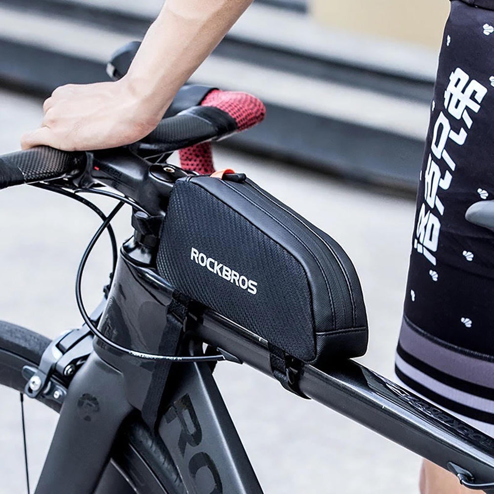 Rockbros 039BK cykelrammesæk 1 l med fletning - sort