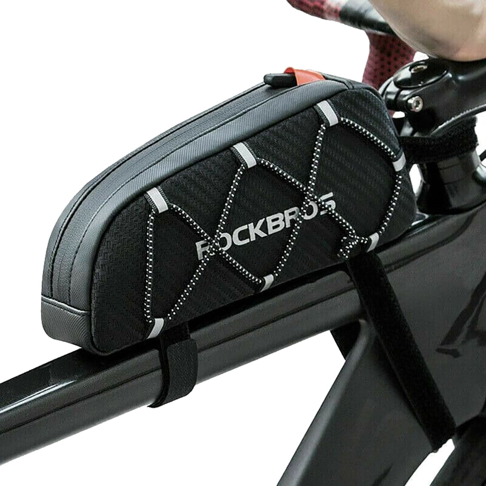 Rockbros 039BK cykelrammesæk 1 l med fletning - sort
