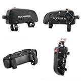 Rockbros 039BK cykelrammesæk 1 l med fletning - sort