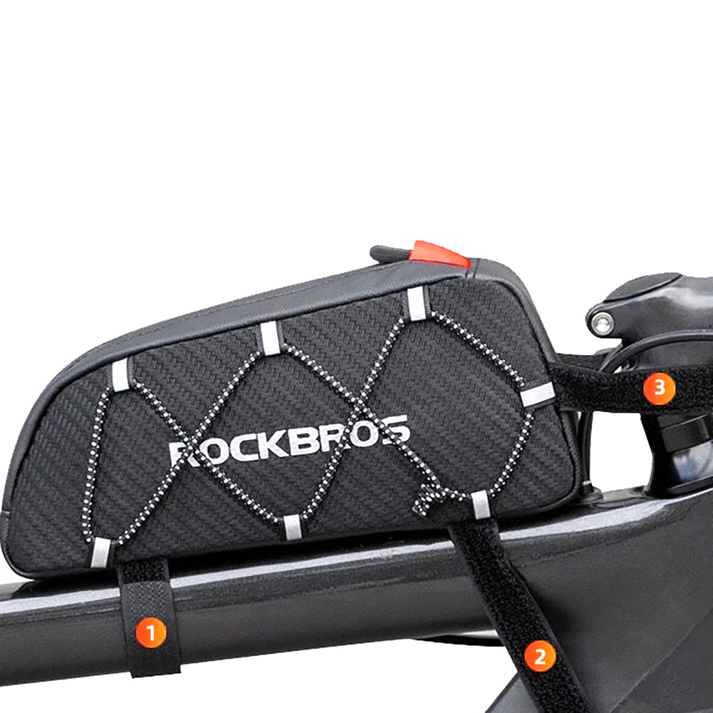 Rockbros 039BK cykelrammesæk 1 l med fletning - sort