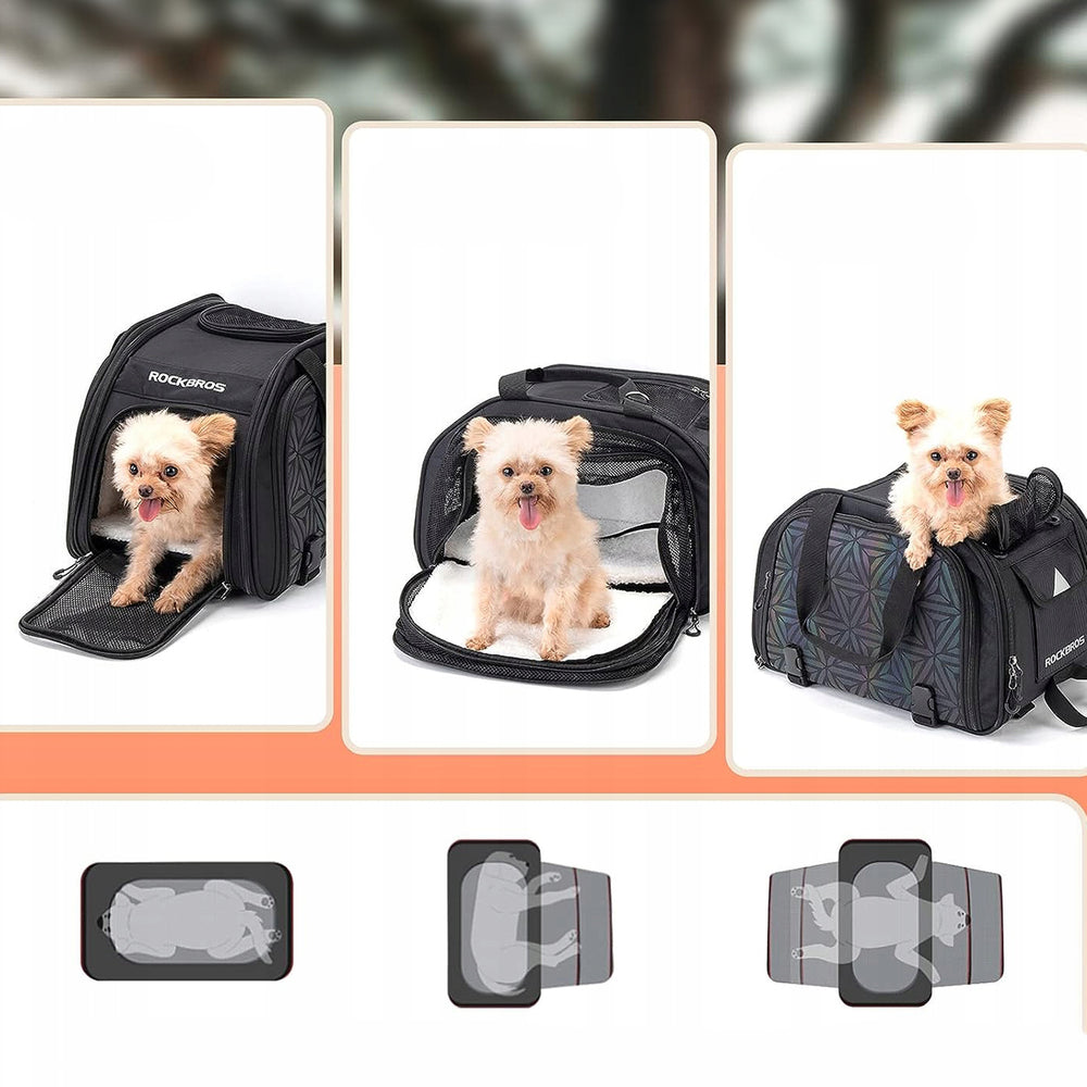 Rockbros 30140028001 transport bicycle bag for cats and dogs - black