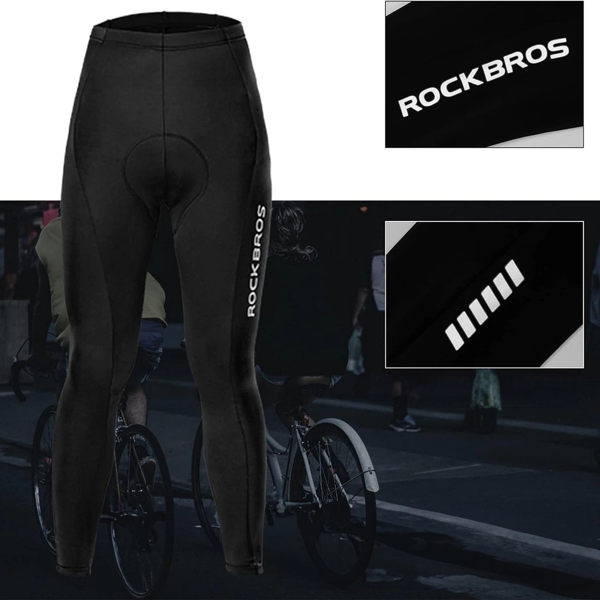 Rockbros RK2004L åndbare cykelbukser med L-indsats - sort