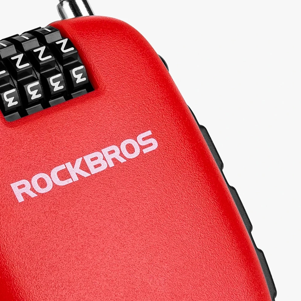 Rockbros 32420981001 cykellås med udtrækkeligt kabel - rød