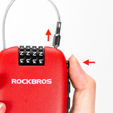Rockbros 32420981001 cykellås med udtrækkeligt kabel - rød