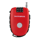 Rockbros 32420981001 cykellås med udtrækkeligt kabel - rød