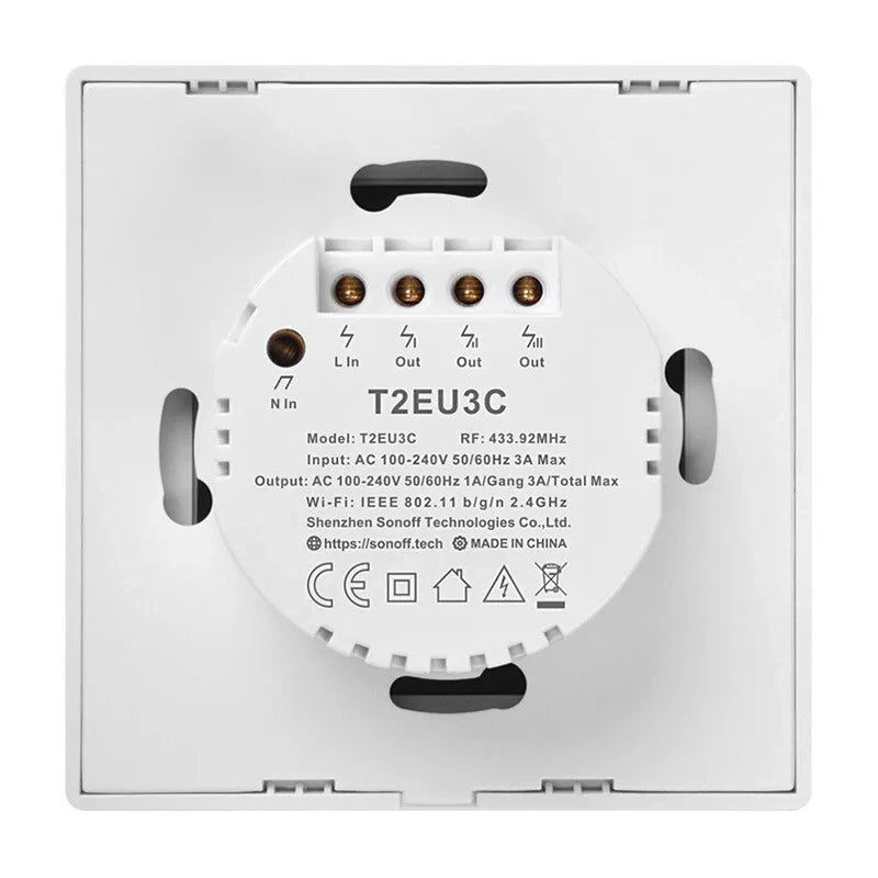 Smart Switch WiFi + RF 433 Sonoff T2 EU TX (3-kanal)