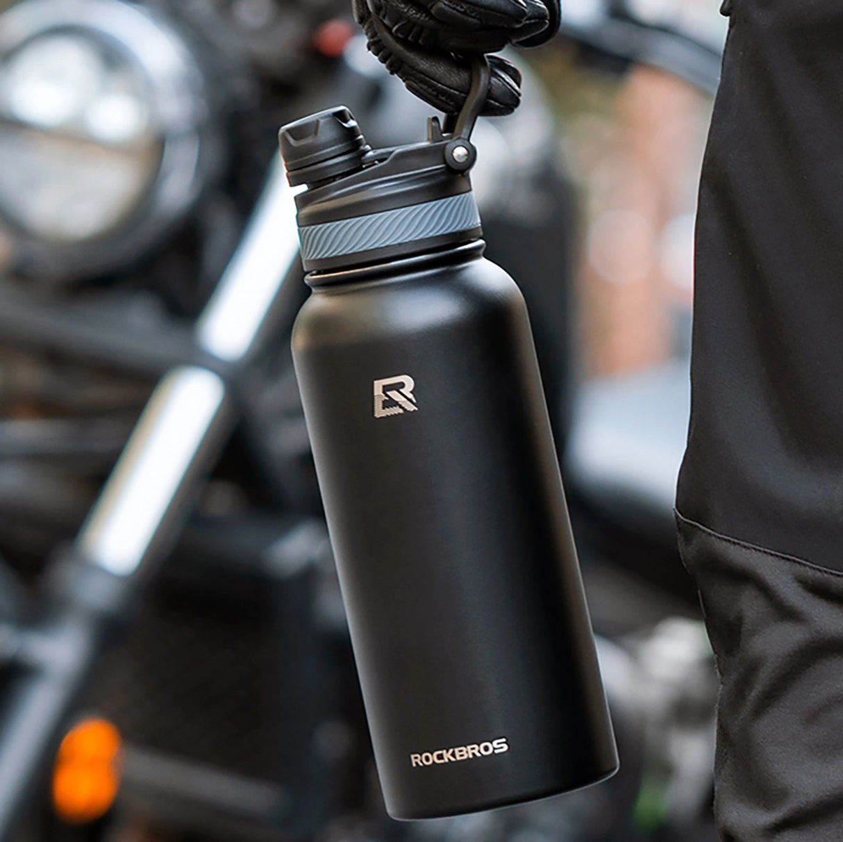 Rockbros 35210029002 termisk cykelflaske til drikkevarer 650 ml - sort