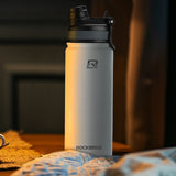 Rockbros 35210029005 termisk cykelflaske til drikkevarer 550 ml - hvid
