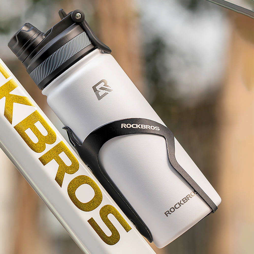 Rockbros 35210029005 termisk cykelflaske til drikkevarer 550 ml - hvid