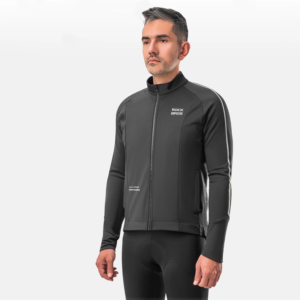 Rockbros 15400002004 langærmet cykeltrøje efterår/vinter XL - sort
