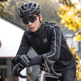 Rockbros 15400002004 langærmet cykeltrøje efterår/vinter XL - sort