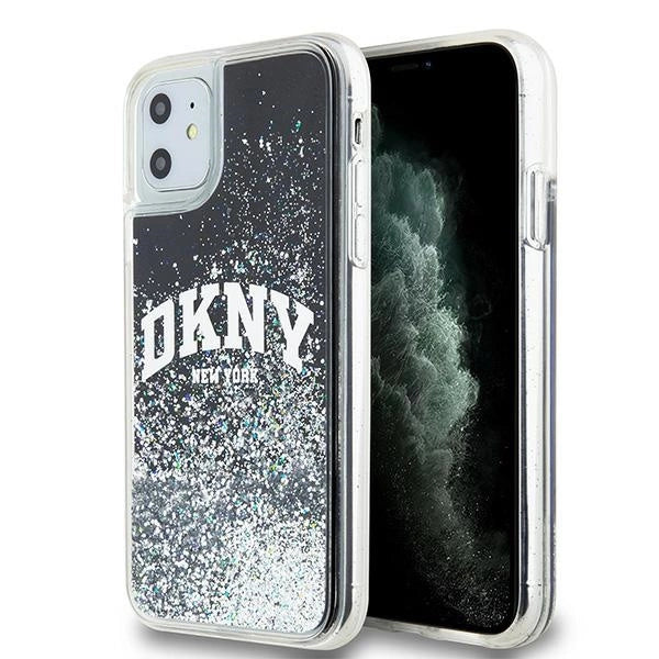 DKNY Liquid Glitter Big Logo-foder for iPhone 11 / Xr - sort
