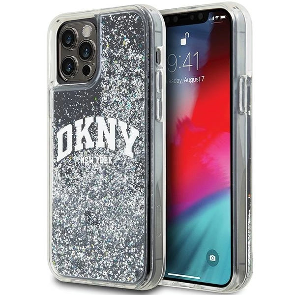 DKNY Liquid Glitter Big Logo iPhone 12 Pro/12 Case - sort