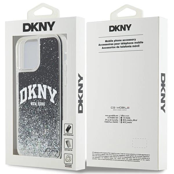 DKNY Liquid Glitter Big Logo iPhone 12 Pro/12 Case - sort