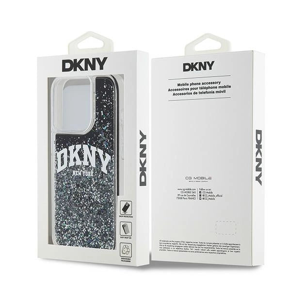 DKNY Liquid Glitter Big Logo iPhone 14 Pro Case - sort