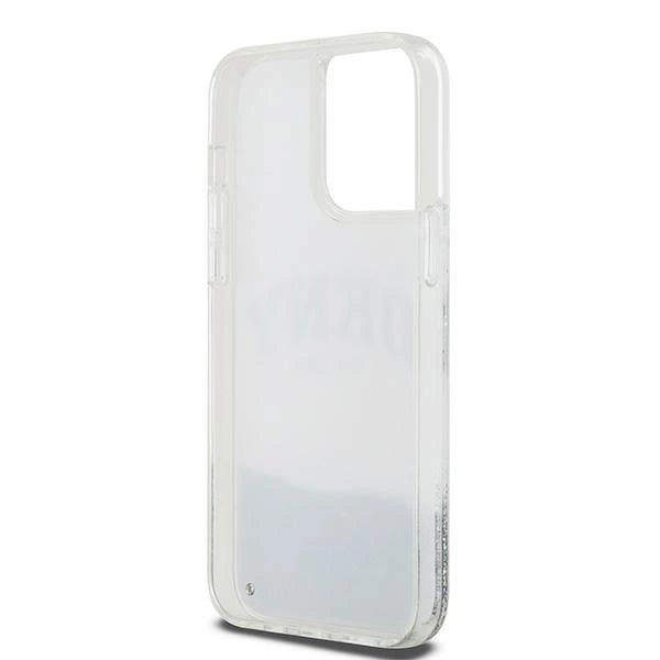 DKNY Liquid Glitter Big Logo-kasse til iPhone 15 Pro - hvid