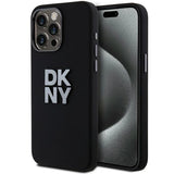 DKNY Liquid Silicone Metal Logo iPhone 15 Pro Case - sort