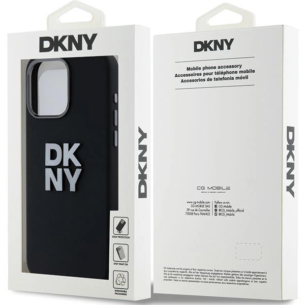 DKNY Liquid Silicone Metal Logo iPhone 15 Pro Case - sort