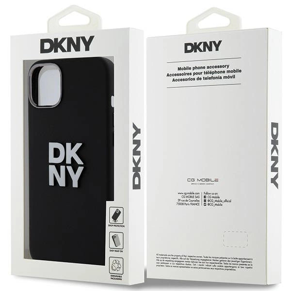 DKNY Liquid Silicone Metal Logo Case til iPhone 15 Plus / 14 Plus - sort