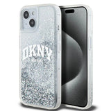 DKNY Liquid Glitter Big Logo-kasse til iPhone 15 / 14 / 13 - hvid