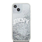 DKNY Liquid Glitter Big Logo-kasse til iPhone 15 / 14 / 13 - hvid