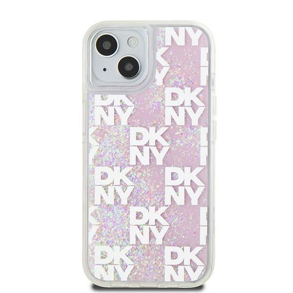 DKNY Liquid Glitter Multilogo æske til iPhone 15 / 14 / 13 - pink