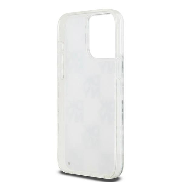 DKNY Liquid Glitter Multilogo-kasse til iPhone 15 Pro Max - hvid