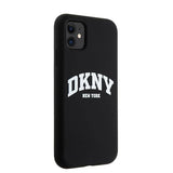 DKNY Liquid Silicone White Printed Logo MagSafe Case til iPhone 11/Xr - sort