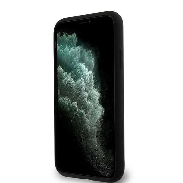 DKNY Liquid Silicone White Printed Logo MagSafe Case til iPhone 11/Xr - sort