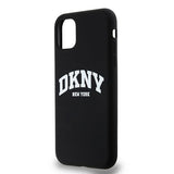 DKNY Liquid Silicone White Printed Logo MagSafe Case til iPhone 11/Xr - sort