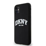 DKNY Liquid Silicone White Printed Logo MagSafe Case til iPhone 11/Xr - sort