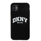 DKNY Liquid Silicone White Printed Logo MagSafe Case til iPhone 11/Xr - sort