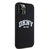 DKNY Liquid Silicone White Printed Logo MagSafe Case til iPhone 12/12 Pro - sort