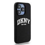 DKNY Liquid Silicone White Printed Logo MagSafe Case til iPhone 13 Pro / 13 - sort